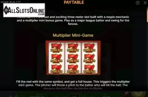 Game Features screen