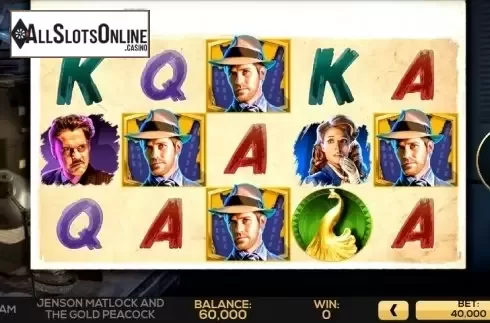 Play Screen. Jenson Matlock and the Gold Peacock from High 5 Games