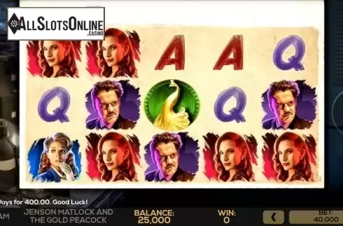 Play Screen. Jenson Matlock and the Gold Peacock from High 5 Games