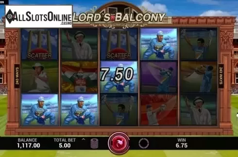 Win Screen . Lords Balcony from Indi Slots