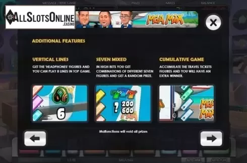Additional Features screen