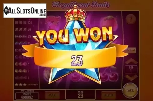 Win Free Spins screen