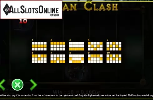 Paylines. Mayan Clash from Fils Game