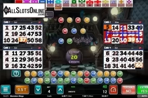 Game Screen 2. Monsters Bingo from MGA