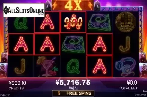 Free Spins GamePlay Screen