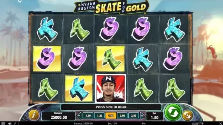 Nyjah Huston – Skate for Gold slot screenshot 1
