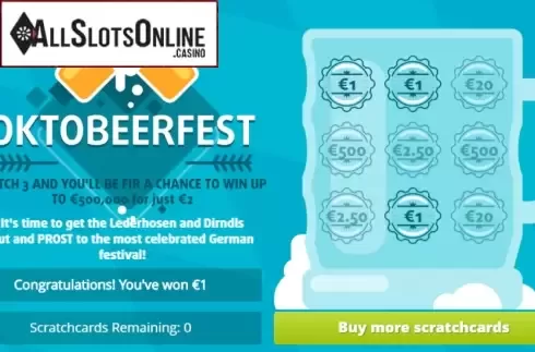 Win screen. Octobeerfest from Gluck Games
