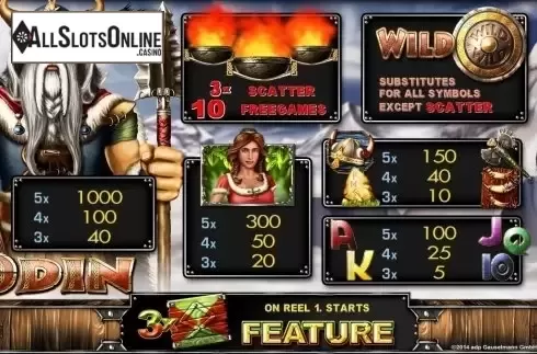 Paytable . Odin from Merkur