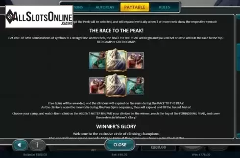 The Race to peak screen