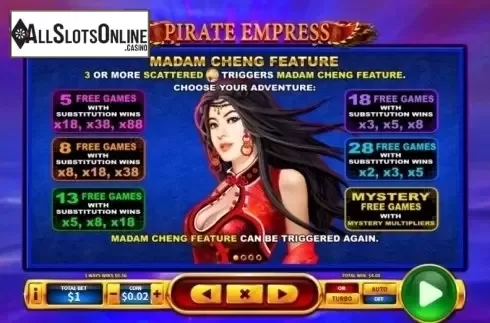 Paytable 1. Pirate Empress from Skywind Group
