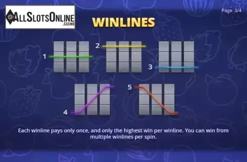 Pay Lines screen