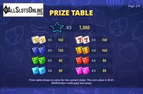 Pay Table screen