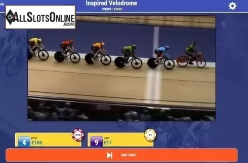 Reel screen. Rush Cycling Go! from Inspired Gaming