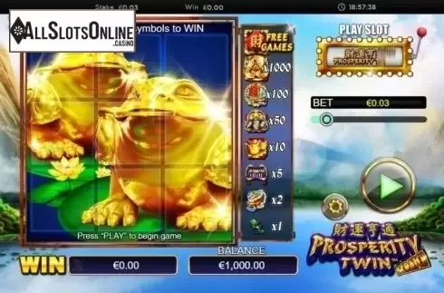 Game Screen. Scratch Prosperity Twin from NextGen