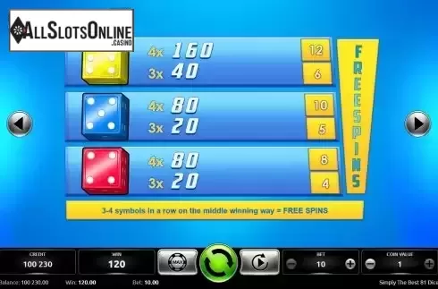 Paytable screen 2