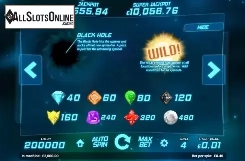Paytable 1. Space Gems (Magnet Gaming) from Magnet Gaming