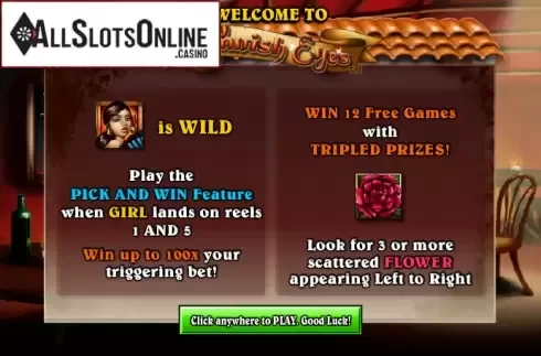 Game features. Spanish Eyes from NextGen