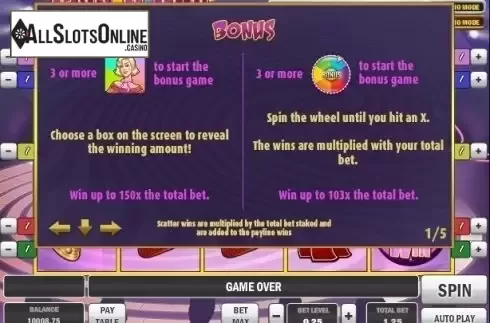 Paytable 1. Spin & Win from Play'n Go