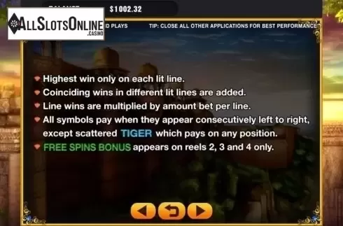 Game Rules. Ten Tigers from GMW