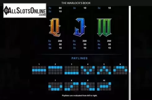 Pay Lines screen