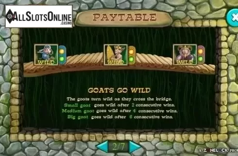 Paytable 2. Trip Trap Troll from Leander Games