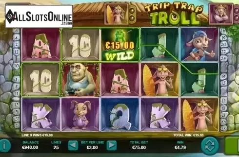 Win Screen . Trip Trap Troll from Leander Games