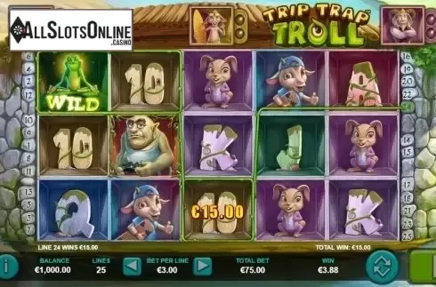 Win Screen 3. Trip Trap Troll from Leander Games