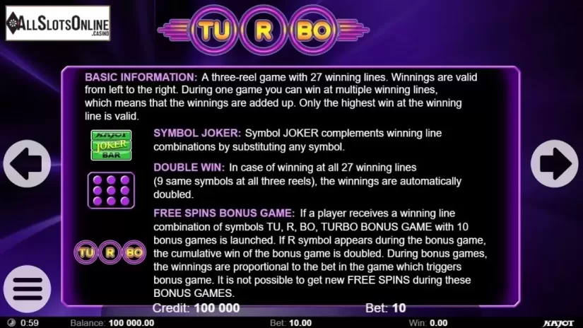 Rules. Turbo 27 from KAJOT
