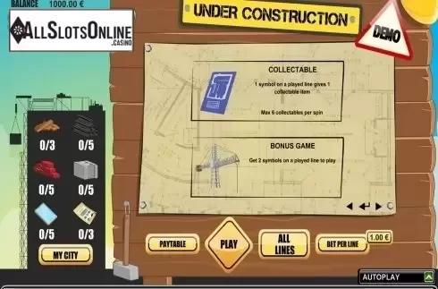 Paytable 2. Under Construction (PAF) from PAF