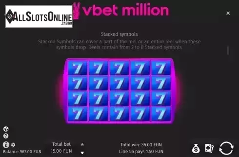 Stacked symbols screen