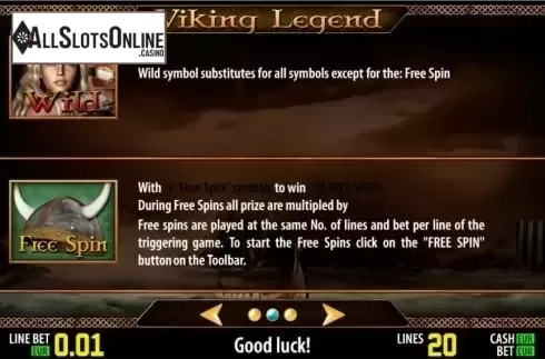Paytable 2. Viking Legend HD from World Match