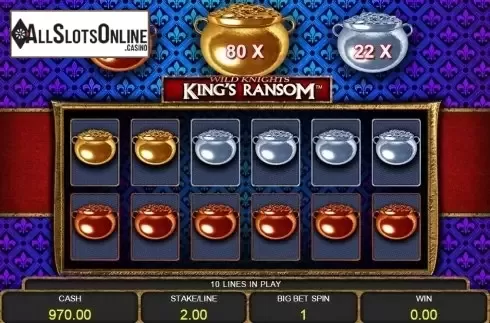 Bonus game screen. Wild Knights King's Ransom from Barcrest
