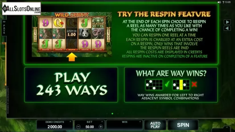 Screen3. Wild Orient from Microgaming