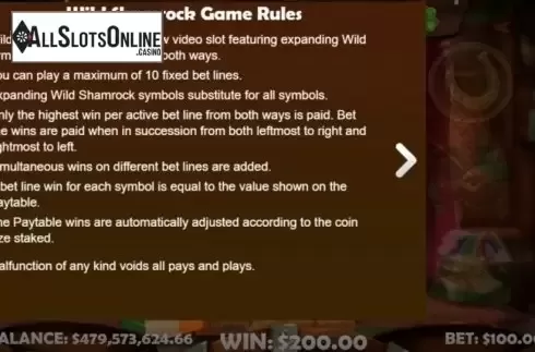 Rules. Wild Shamrock (Mobilots) from Mobilots