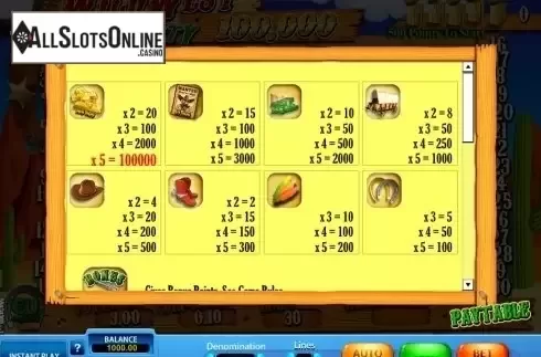 Screen3. Wild West Bounty from SkillOnNet