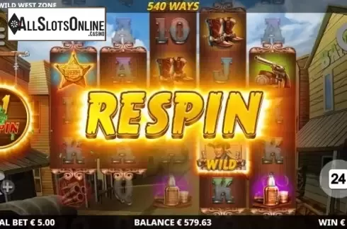 Respin Feature. Wild West Zone from Leander Games