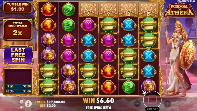 Wisdom of Athena slot screenshot 