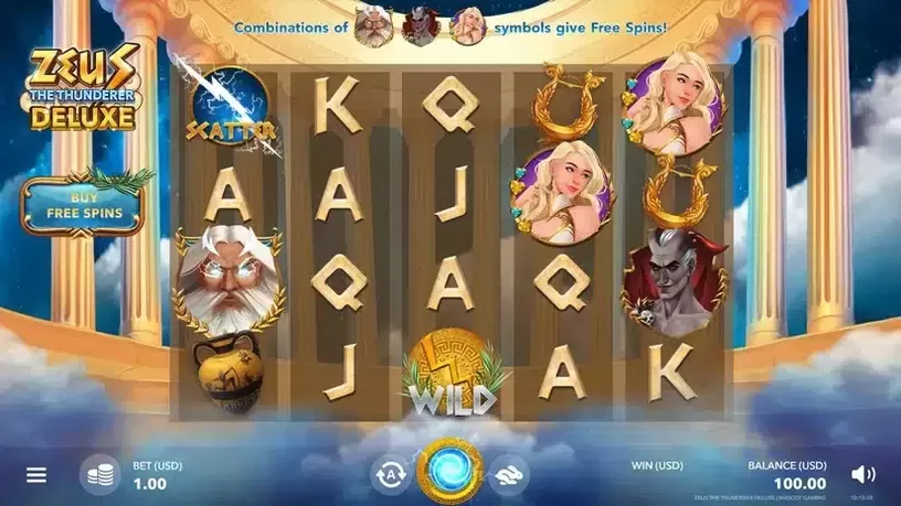 Zeus the Thunderer Deluxe slot screenshot 