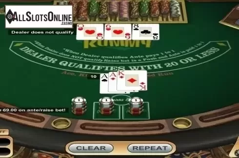 Game Screen. 3 Card Rummy (Betsoft) from Betsoft