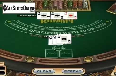 Game Screen. 3 Card Rummy (Betsoft) from Betsoft