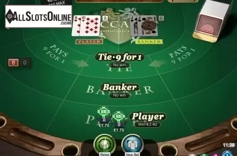 Game Screen. Baccarat Professional Series Low Limit from NetEnt