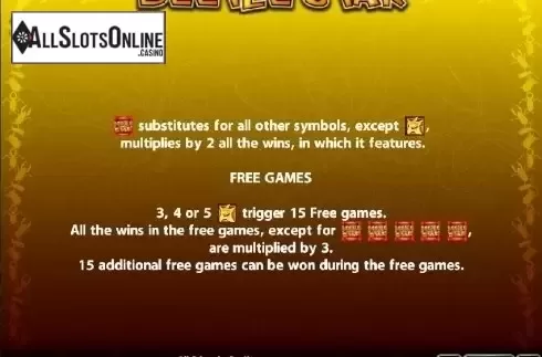 Paytable 2. Beetle Star from Casino Technology