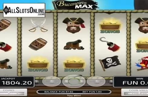 Bonus symbol screen. Bucanieros Max from Concept Gaming