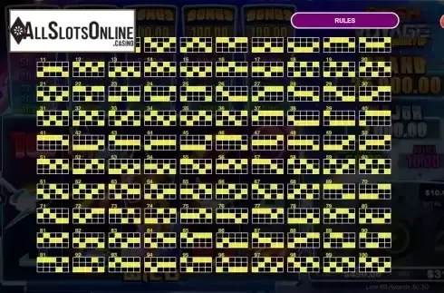 Paylines screen