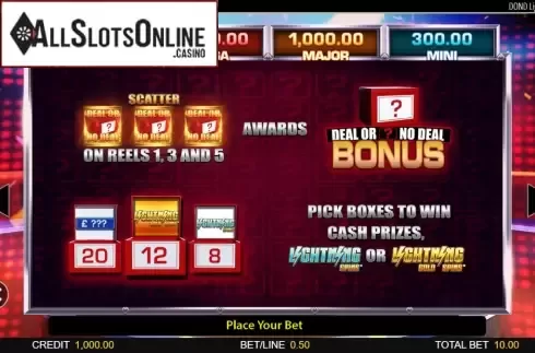 Feature screen 1. Deal or No Deal Lightning Spins from Blueprint