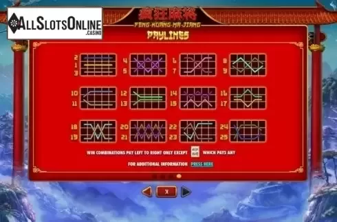 Paylines. Feng Kuang Ma Jiang from Skywind Group