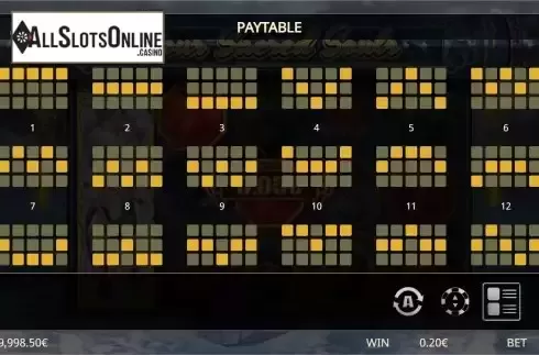 Paylines screen