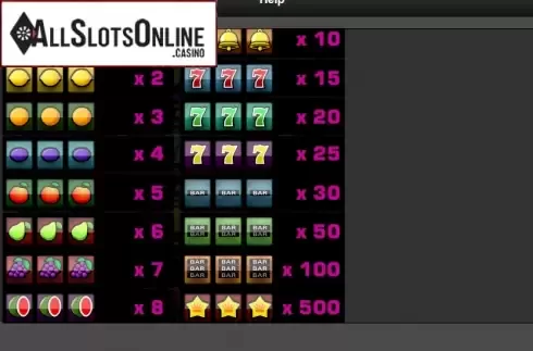 Screen2. Fruity 3x3 from 1X2gaming
