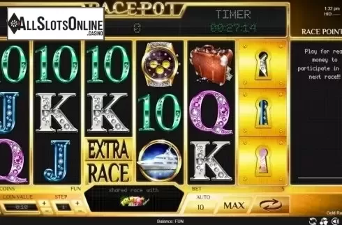 Reel Screen. Gold Race Deluxe from Espresso Games