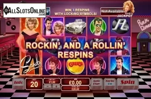 Respin win screen. Grease from Playtech